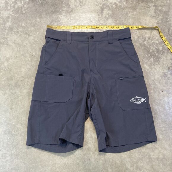 Palmyth Shorts Mens Medium Fishing Gray Boating‎ Flat Front Pockets - Picture 1 of 8